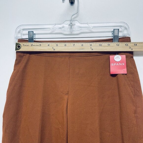 SPANX Pants Sz S Womens On The Go Ankle Slim Straight Brown Glow Pull On New - Picture 7 of 10